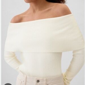 Gap off the shoulder cream sweater